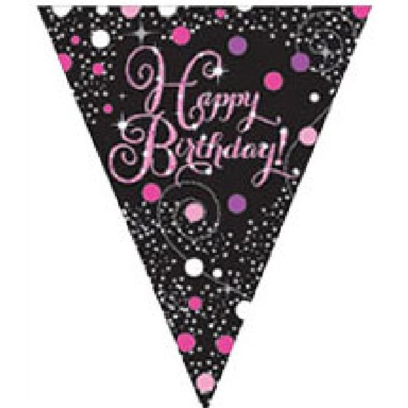 PINK SPARKLES PENNANT BANNER