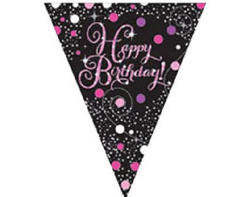 PINK SPARKLES PENNANT BANNER