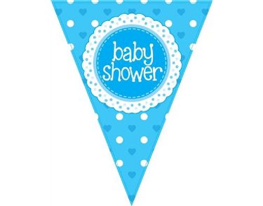 3.9M BABY SHOWER BLUE PARTY BUNTING