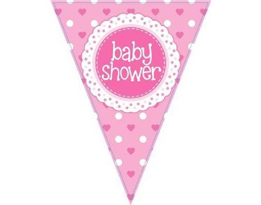 3.9M BABY SHOWER PINK PARTY BUNTING