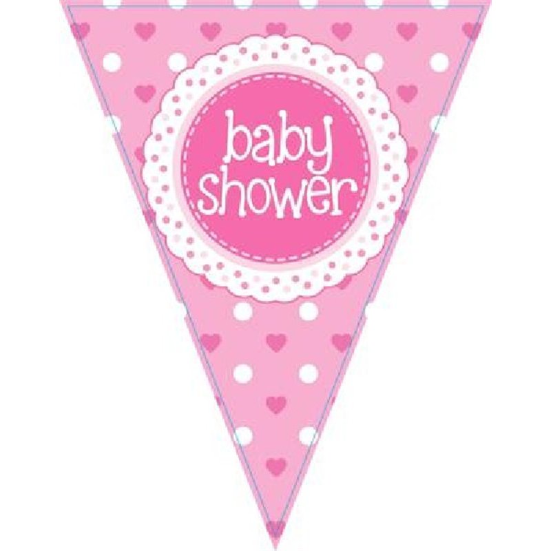3.9M BABY SHOWER PINK PARTY BUNTING