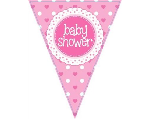 3.9M BABY SHOWER PINK PARTY BUNTING