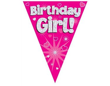3.9M BIRTHDAY GIRL PINK PARTY BUNTING