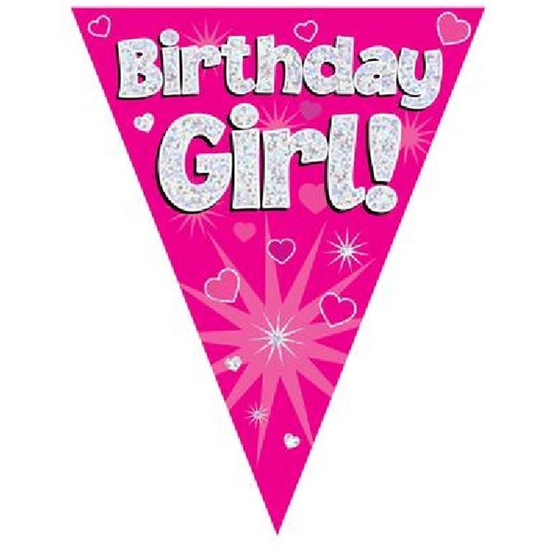 3.9M BIRTHDAY GIRL PINK PARTY BUNTING