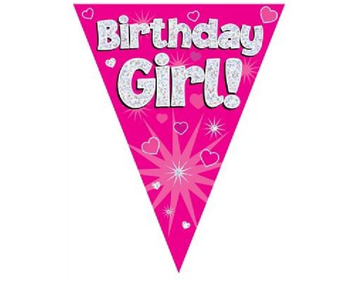 3.9M BIRTHDAY GIRL PINK PARTY BUNTING
