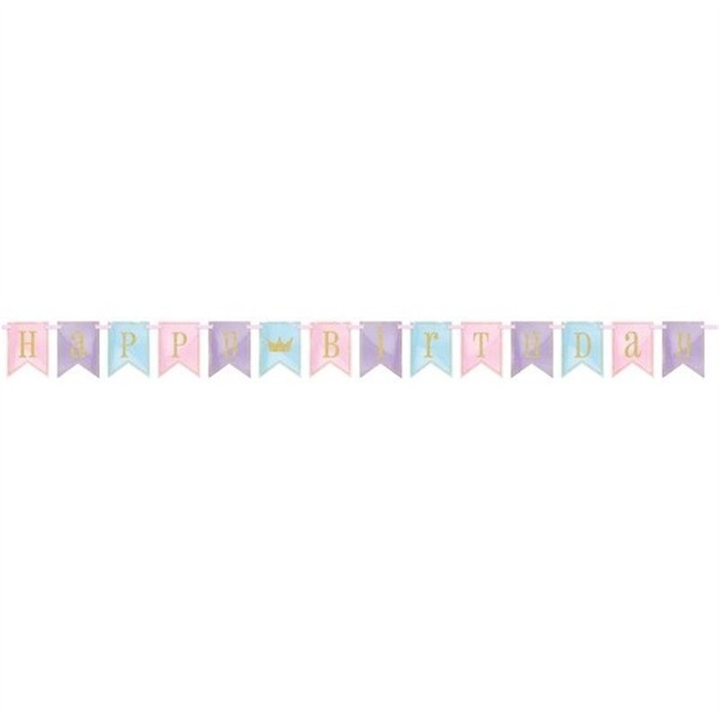 7FT GLITTER MAGIC PRINCESS PENNANT BANNER