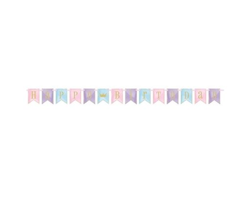 7FT GLITTER MAGIC PRINCESS PENNANT BANNER