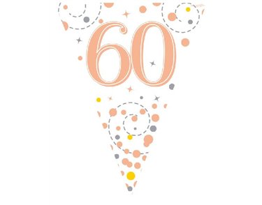 3.9M WHITE & ROSE GOLD 60TH BUNTING