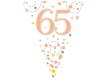 3.9M WHITE & ROSE GOLD 65TH BUNTING
