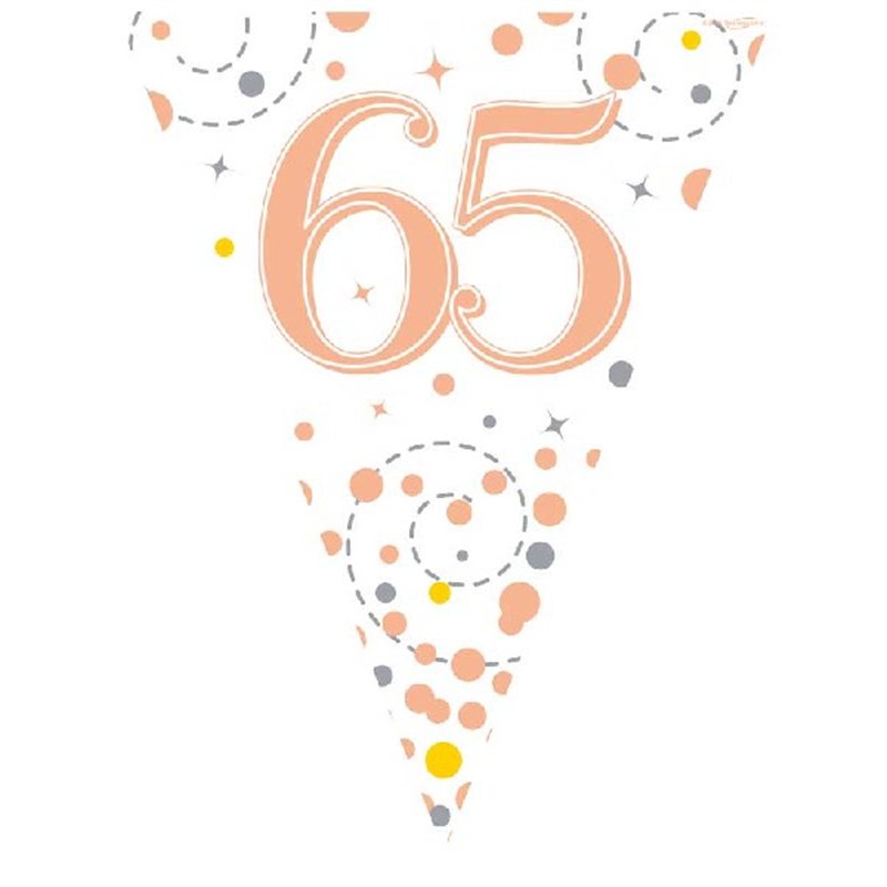 3.9M WHITE & ROSE GOLD 65TH BUNTING