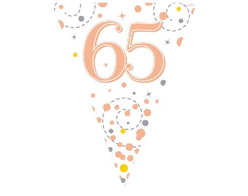 3.9M WHITE & ROSE GOLD 65TH BUNTING