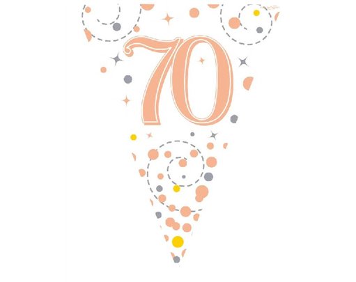 3.9M WHITE & ROSE GOLD 70TH BUNTING