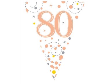3.9M WHITE & ROSE GOLD 80TH BUNTING
