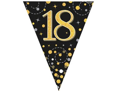 3.9M BLACK & GOLD 18TH BUNTING