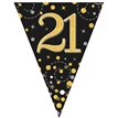 3.9M BLACK & GOLD 21ST BUNTING