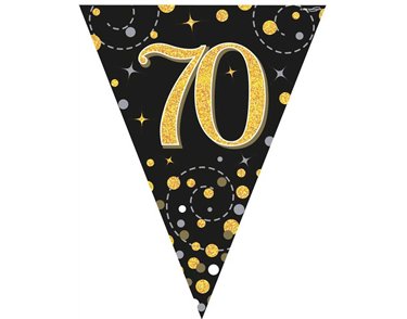 3.9M BLACK & GOLD 70TH BUNTING
