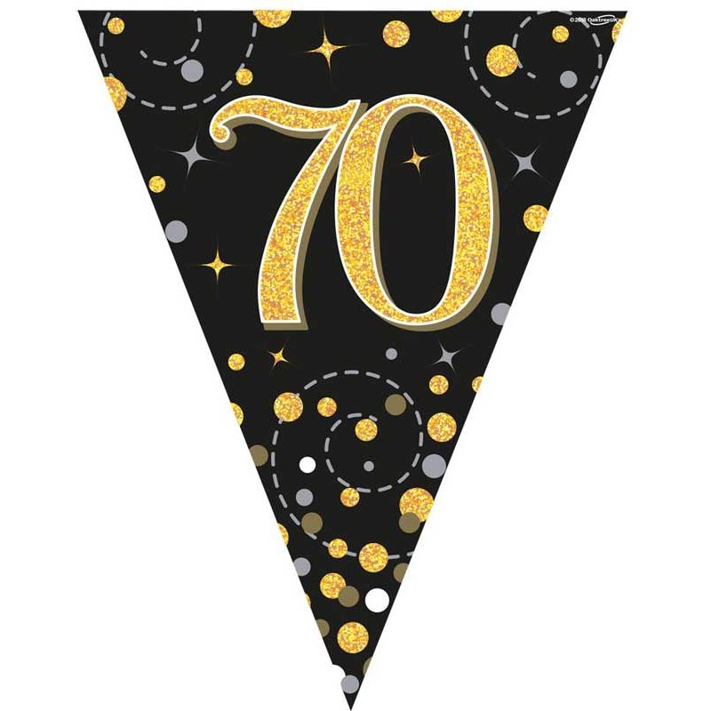 3.9M BLACK & GOLD 70TH BUNTING