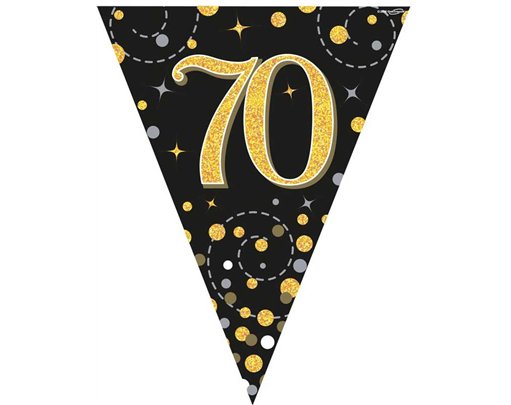 3.9M BLACK & GOLD 70TH BUNTING