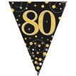 3.9M BLACK & GOLD 80TH BUNTING
