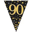 3.9M BLACK & GOLD 90TH BUNTING