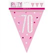 9ft GLITZ PINK 70TH FLAG BANNER