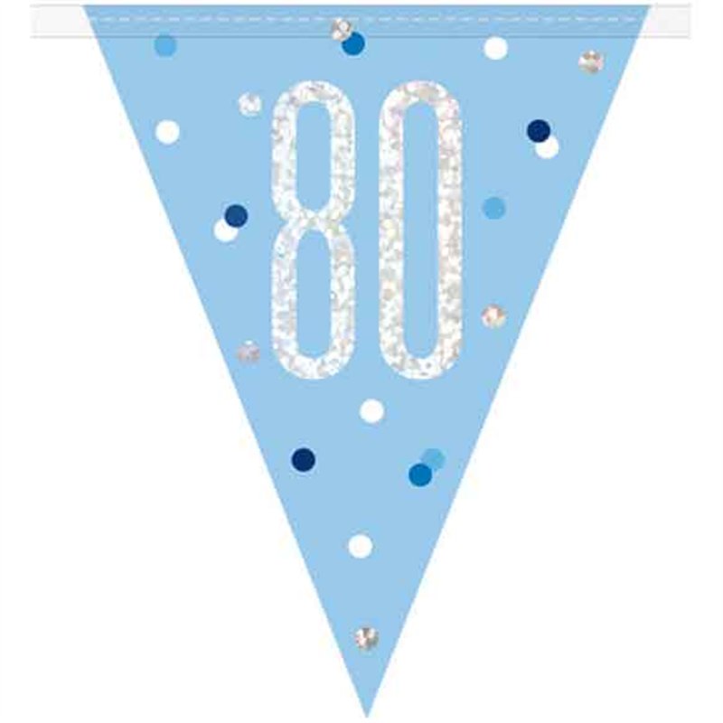 9ft GLITZ BLUE 80 FLAG BANNER