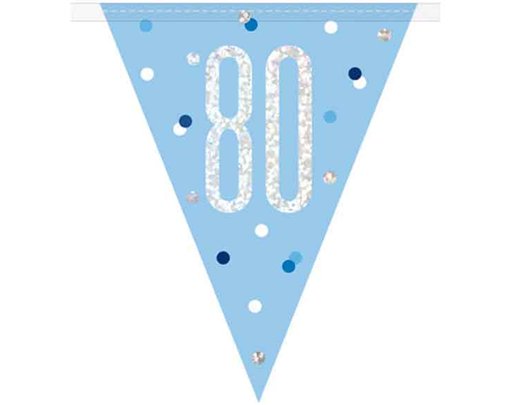 9ft GLITZ BLUE 80 FLAG BANNER