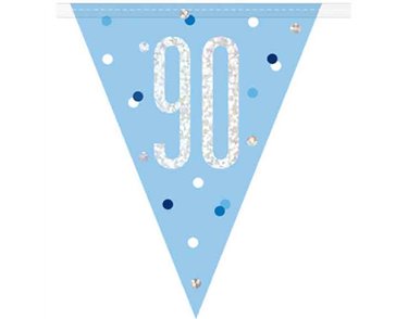 9ft GLITZ BLUE 90 FLAG BANNER