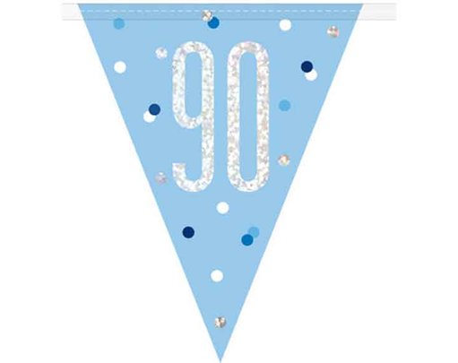 9ft GLITZ BLUE 90 FLAG BANNER