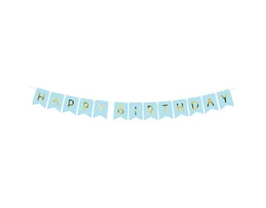 1.75m BLUE HAPPY BIRTHDAY FLAG BANNER