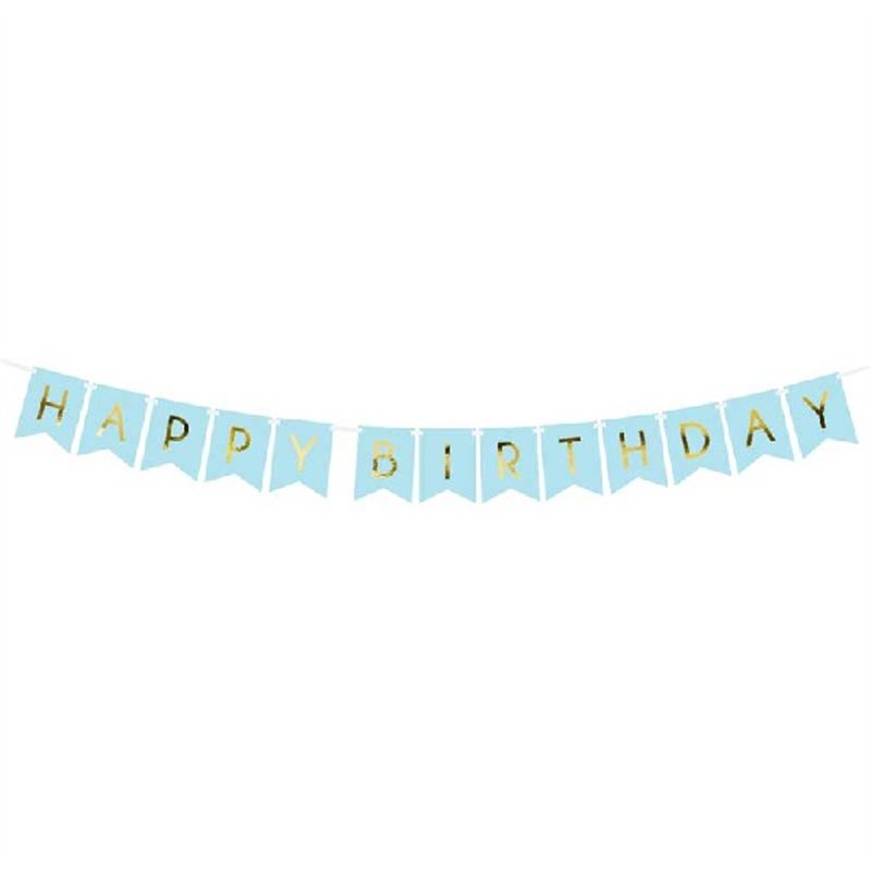 1.75m BLUE HAPPY BIRTHDAY FLAG BANNER