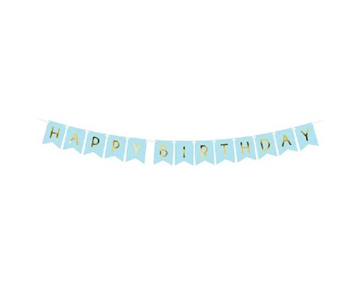 1.75m BLUE HAPPY BIRTHDAY FLAG BANNER