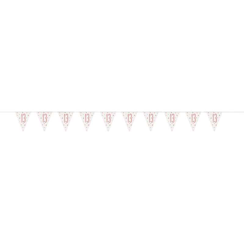 GLITZ ROSE GOLD 13 PENNANT BANNER