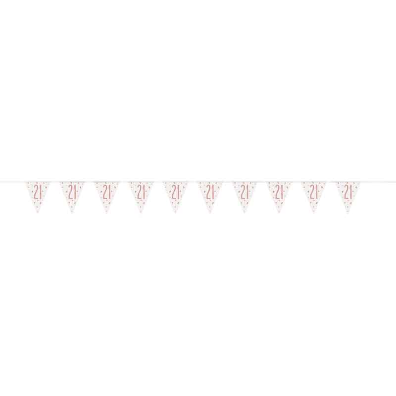 GLITZ ROSE GOLD 21 PENNANT BANNER