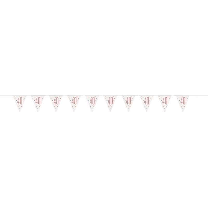 GLITZ ROSE GOLD 40 PENNANT BANNER