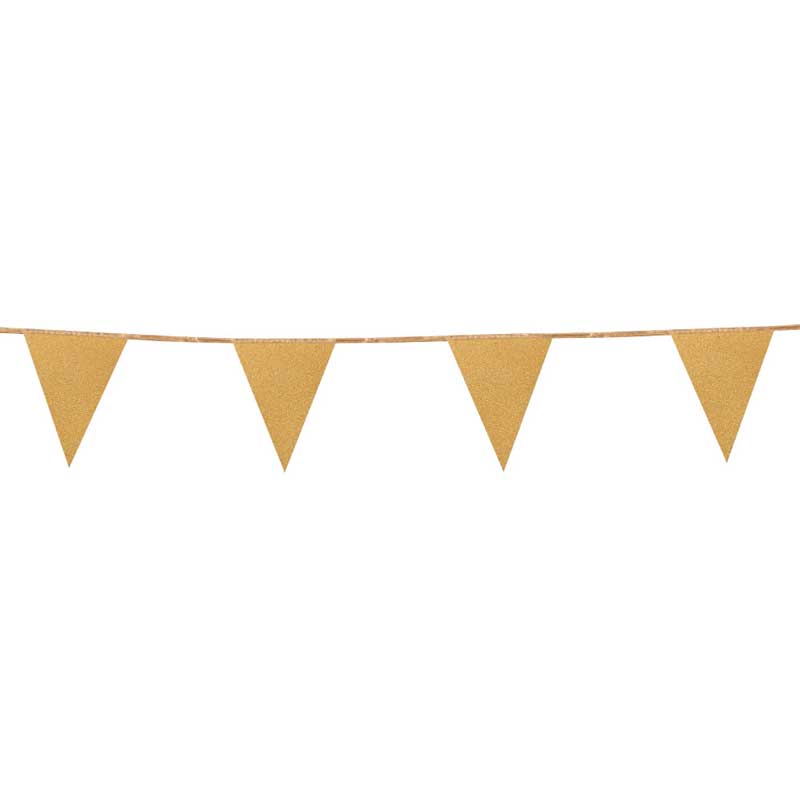 6m GOLD CARDBOARD GLITTER BUNTING