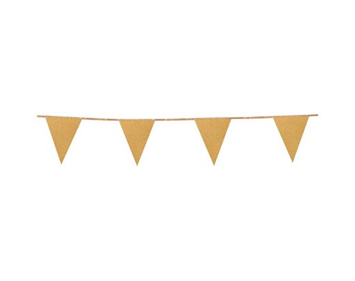 6m GOLD CARDBOARD GLITTER BUNTING