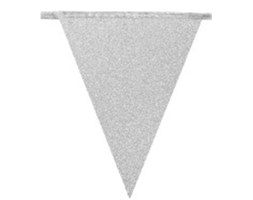 6m SILVER CARDBOARD GLITTER BUNTING