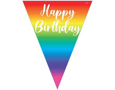 3.9m RAINBOW BIRTHDAY PARTY BUNTING