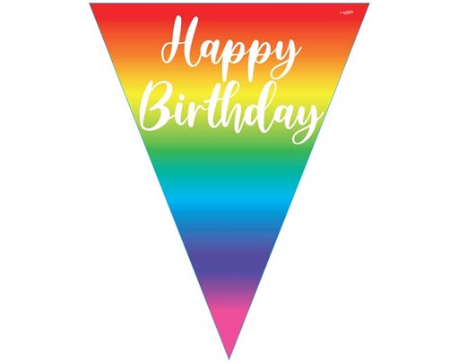 3.9m RAINBOW BIRTHDAY PARTY BUNTING