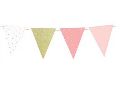 1.3m ASST PINK 1ST BIRTHDAY GARLAND