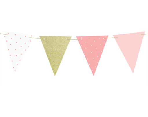 1.3m ASST PINK 1ST BIRTHDAY GARLAND