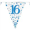 3.9m 16th BIRTHDAY BLUE SPARKLING FIZZ BUNTING