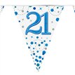 3.9m 21st BIRTHDAY BLUE SPARKLING FIZZ BUNTING