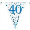 3.9m 40th BIRTHDAY BLUE SPARKLING FIZZ BUNTING