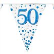 3.9m 50th BIRTHDAY BLUE SPARKLING FIZZ BUNTING