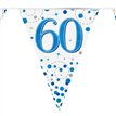 3.9m 60th BIRTHDAY BLUE SPARKLING FIZZ BUNTING