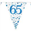 3.9m 65th BIRTHDAY BLUE SPARKLING FIZZ BUNTING