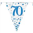 3.9m 70th BIRTHDAY BLUE SPARKLING FIZZ BUNTING