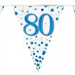 3.9m 80th BIRTHDAY BLUE SPARKLING FIZZ BUNTING